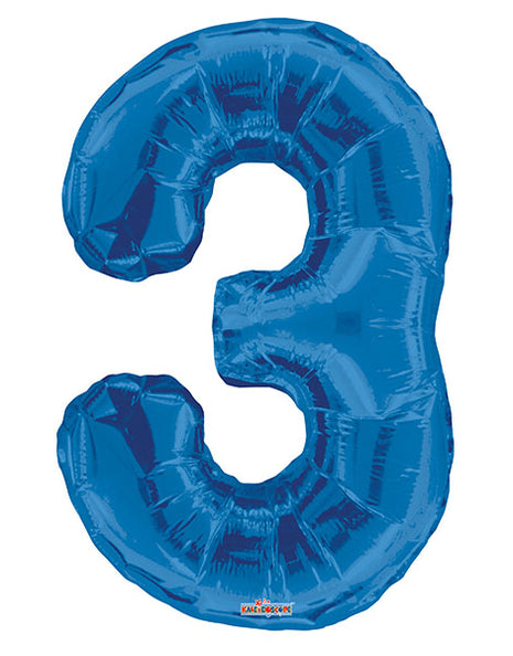 34in Conver USA Royal Blue Number 3 Balloon - Joker Party Supply