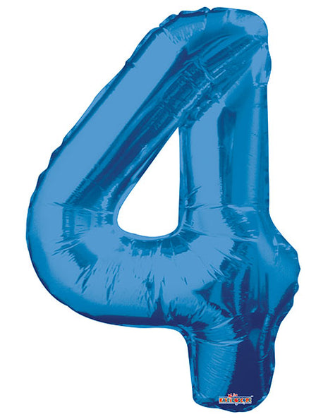 34in Conver USA Royal Blue Number 4 Balloon - Joker Party Supply