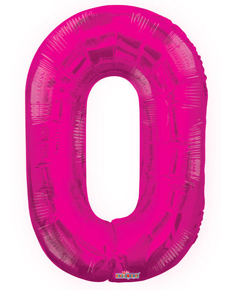 34in Conver USA Magenta Number 0 Balloon - Joker Party Supply