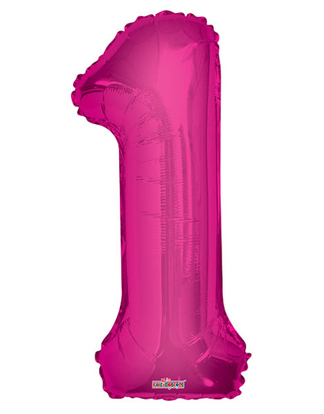 34in Conver USA Magenta Number 1 Balloon - Joker Party Supply