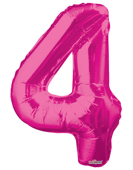 34in Conver USA Magenta Number 4 Balloon - Joker Party Supply