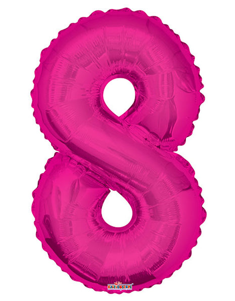 34in Conver USA Magenta Number 8 Balloon - Joker Party Supply