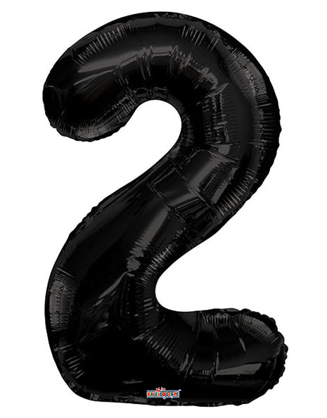 34in Conver USA Black Number 2 Balloon - Joker Party Supply