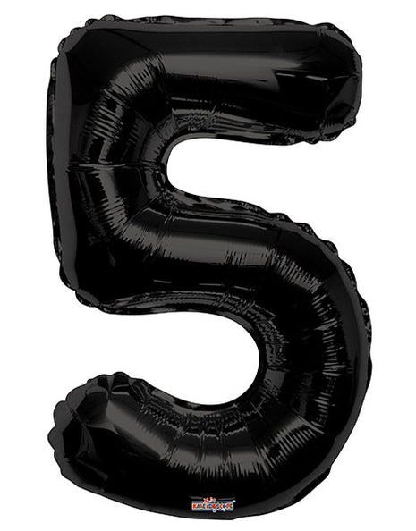 34in Conver USA Black Number 5 Balloon - Joker Party Supply