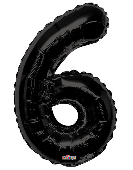 34in Conver USA Black Number 6 Balloon - Joker Party Supply