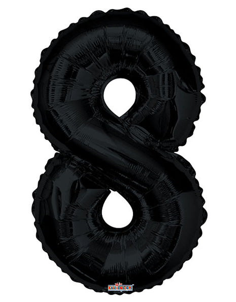 34in Conver USA Black Number 8 Balloon - Joker Party Supply
