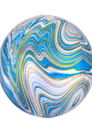 16in Anagram Blue Marblez Orbz Balloon - Joker Party Supply