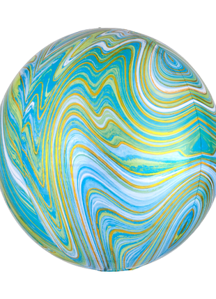 16in Anagram Blue Green Marblez Orbz Balloon - Joker Party Supply