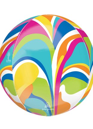 16in Anagram Vibrant Macro Marble Orbz Balloon - Joker Party Supply