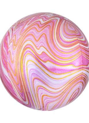 16in Anagram Pink Marblez Orbz Balloon - Joker Party Supply