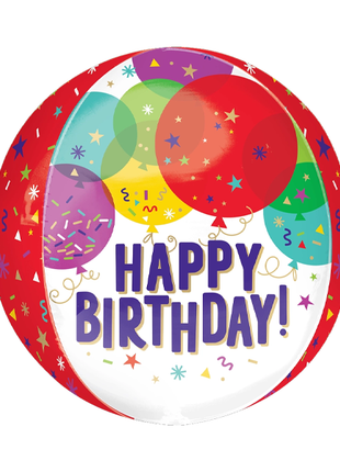 16in Anagram Happy Birthday Orbz Balloon - Joker Party Supply