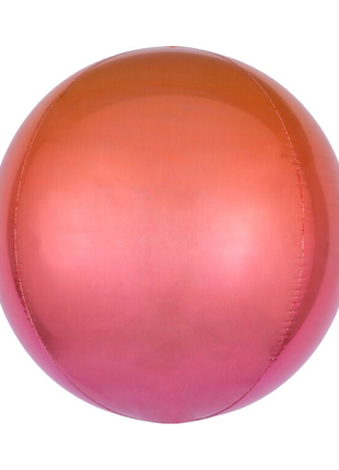 16in Anagram Ombre Red & Orange Orbz Balloon - Joker Party Supply