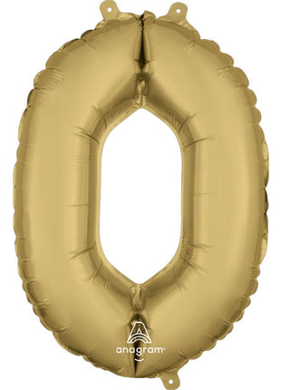 34in Anagram White Gold Number 0 Balloon - Joker Party Supply