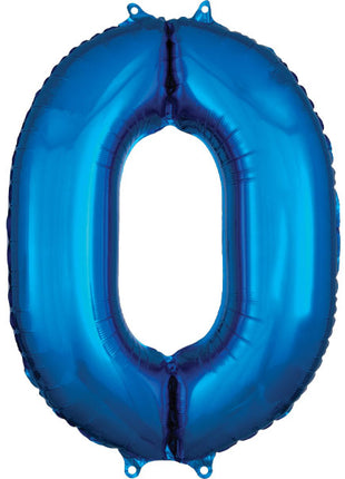 34in Anagram Blue Number 0 Balloon - Joker Party Supply