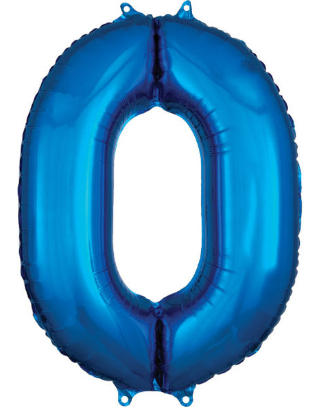 34in Anagram Blue Number 0 Balloon - Joker Party Supply