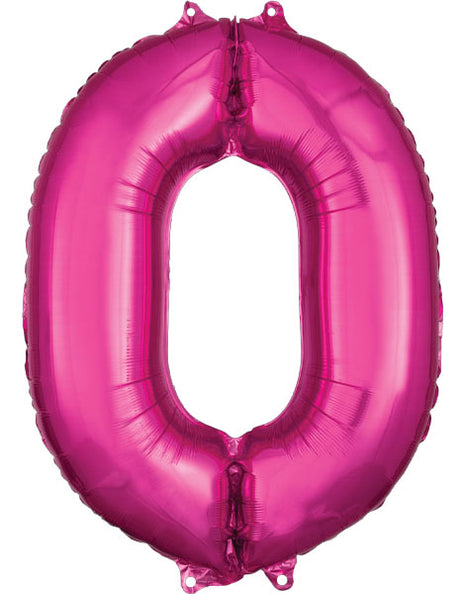34in Anagram Pink Number 0 - Joker Party Supply