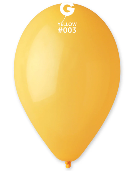 12in Gemar Standard Yellow Balloons 50ct #003 - Joker Party Supply
