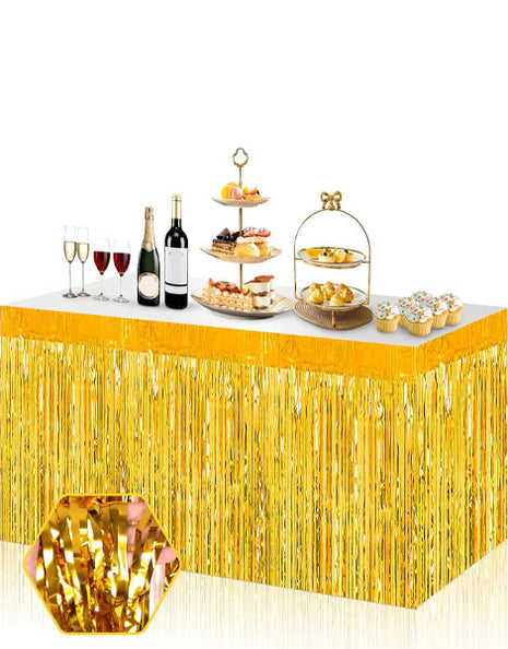 SoNice Metallic Gold Table Skirt 14ft
