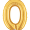 14in Betallic Air-Filled Gold Number 0 Ballooon - Joker Party Supply