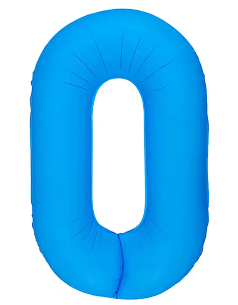 Globo número 0 azul neón DecoChamp de 34 pulgadas