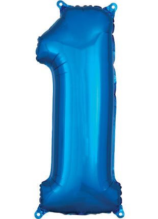 34in Anagram Blue Number 1 Balloon - Joker Party Supply