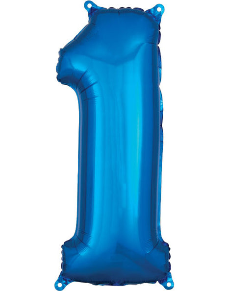 34in Anagram Blue Number 1 Balloon - Joker Party Supply