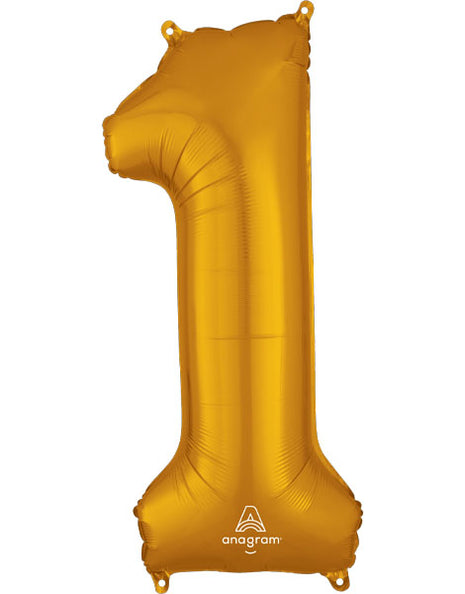 34in Anagram Gold Number 1 Balloon - Joker Party Supply