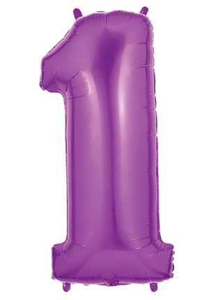 34in Betallic Purple Number 1 Megaloons - Joker Party Supply