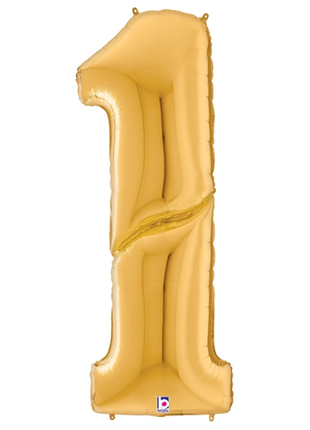 64in Betallic Gold Number 1 Gigaloons - Joker Party Supply