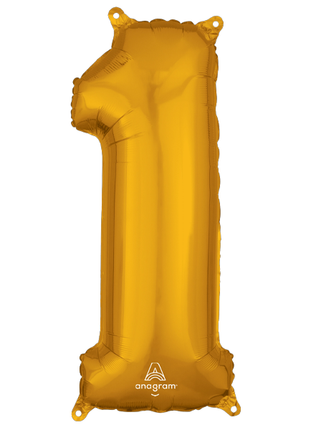 26in Anagram Gold Number 1 Balloon - Joker Party Supply