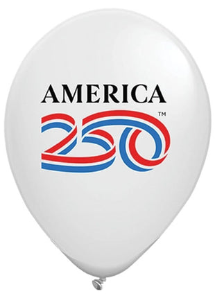 11in NovaLoons America 250 Ribbon Logo Balloons 50ct