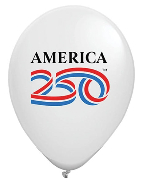 11in NovaLoons America 250 Ribbon Logo Balloons 50ct