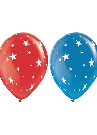 11in PartyPak Patriotic Stars Balloons 8ct
