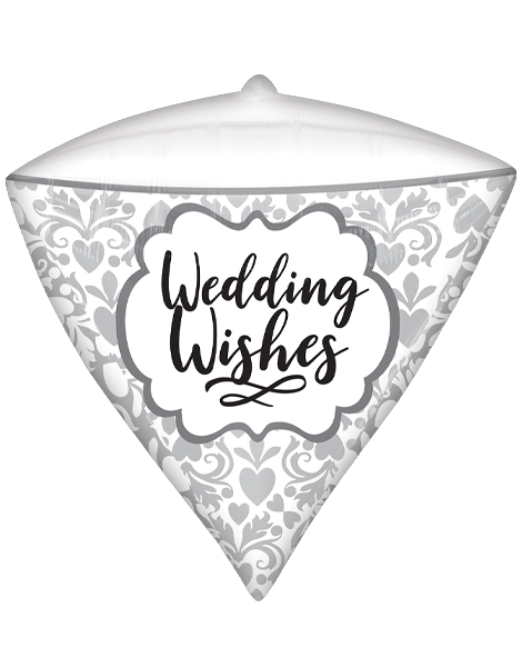 17in Anagram UltraShape Diamondz® Wedding Wishes Balloon - Joker Party Supply