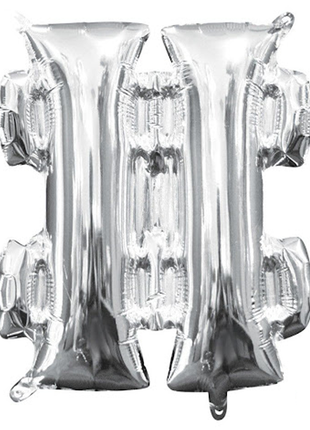 16in Anagram Silver # Symbol Balloon - Joker Party Supply