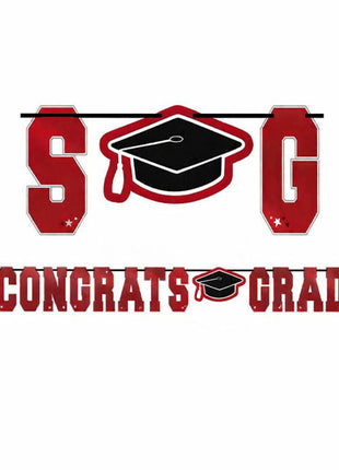 12ft Amscan Red Congrats Grad Banner