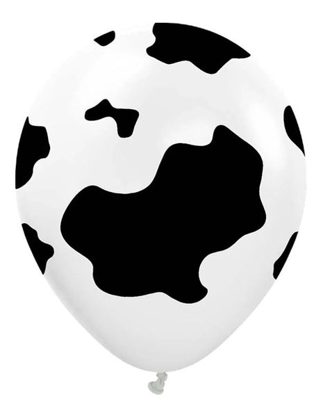 12in Kalisan Country Cow White w/ Black Print 25ct
