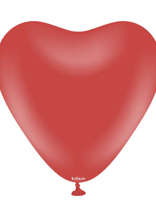 12in Kalisan Deep Red Heart 25ct