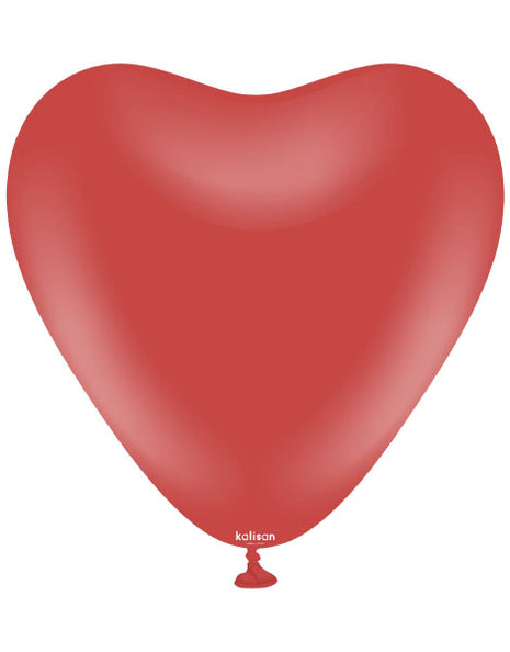 12in Kalisan Deep Red Heart 25ct