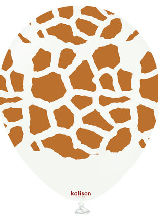 12in Kalisan Giraffe White (Caramel Print) 25ct