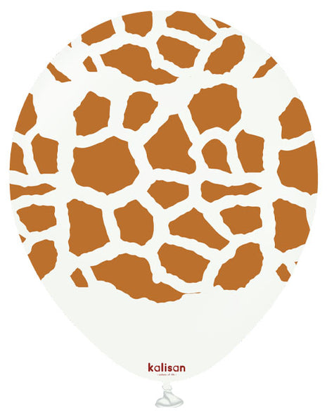 12in Kalisan Giraffe White (Caramel Print) 25ct