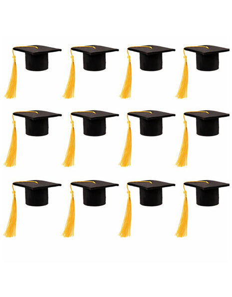 2in Mini Felt Graduation Caps 12pc