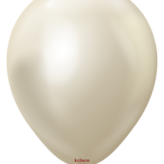 5in Kalisan Mirror White Gold 100Ct - Joker Party Supply