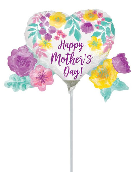 14in Anagram Happy Mother's Day Watercolor Flower Balloon Heat Seal Required)