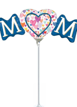 14in Anagram Mom Sprinkled Hearts Balloon (Heat Seal Required)