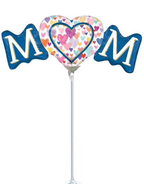 14in Anagram Mom Sprinkled Hearts Balloon (Heat Seal Required)