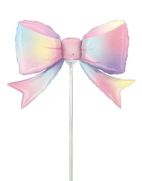 14in Betallic Pastel Multicolor Bow Balloon (Heat Seal Required)