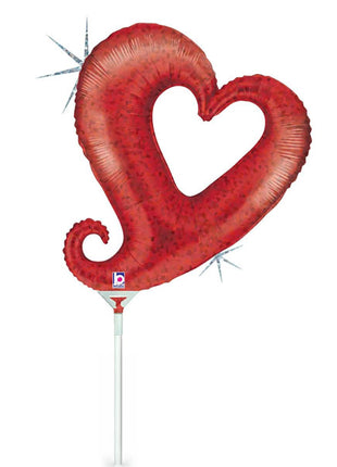14in Betallic Red Chain Of Heart Balloon (Heat Seal Required)