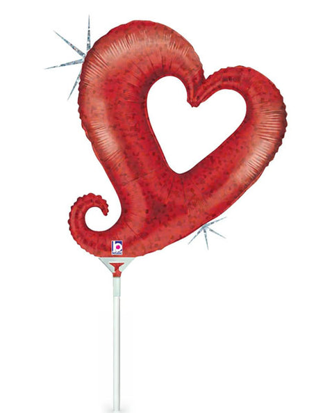 14in Betallic Red Chain Of Heart Balloon (Heat Seal Required)