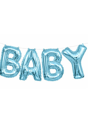 14in Unique Blue Baby Letter Banner Kit Balloons